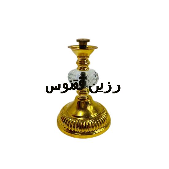 تصویر پایه کاپ کریستال دار طلایی